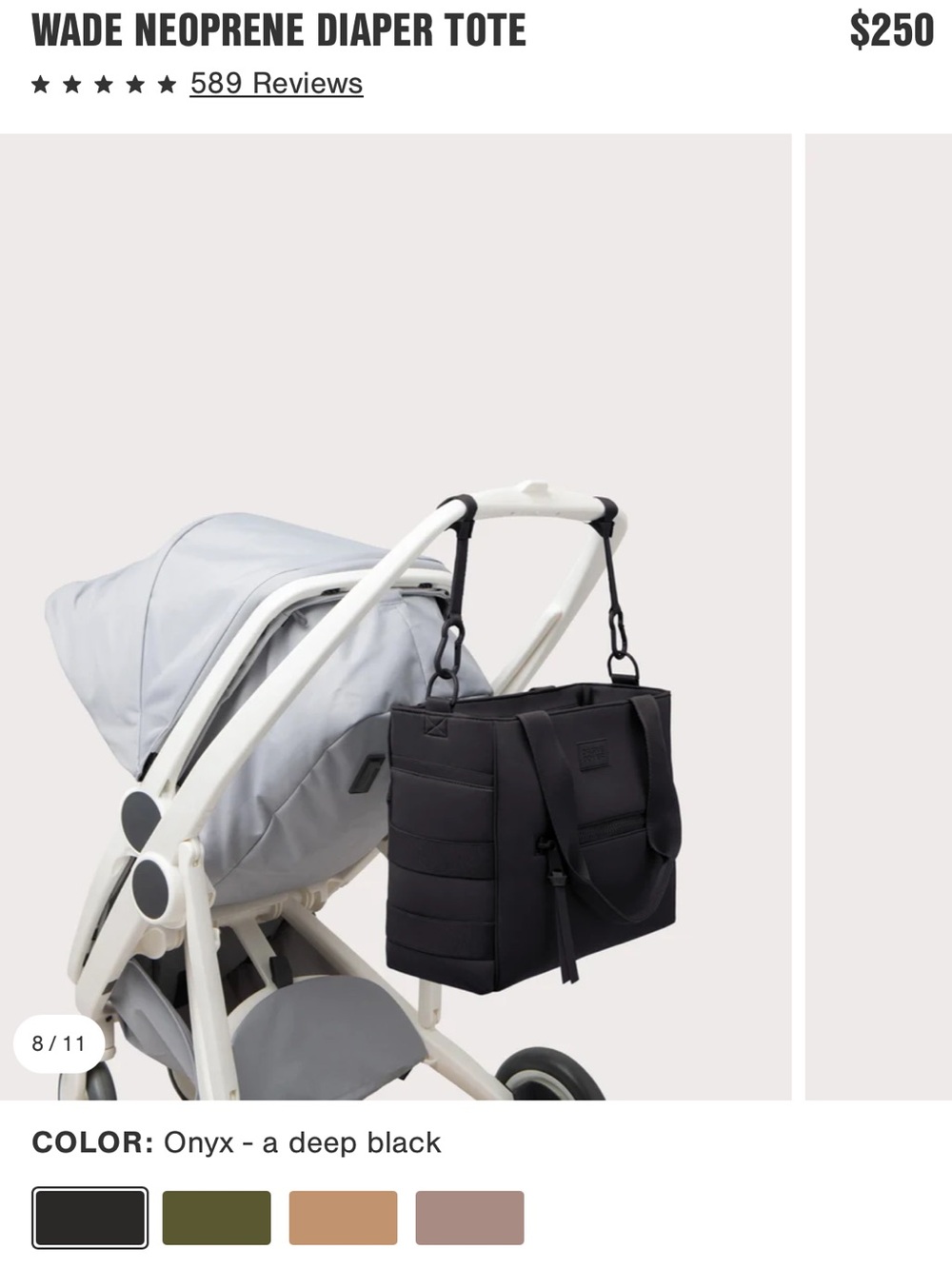 Dagne Dover Onyx Black Neoprene Diaper Tote